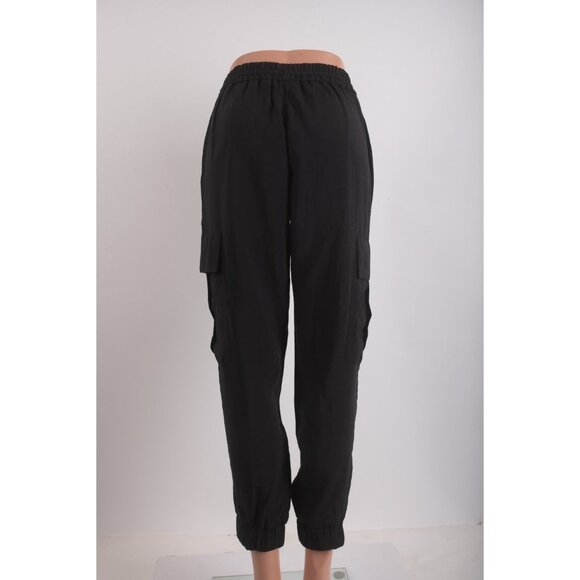 Zara Womans Cargo Jogger Pants Size S Black High Elastic Waist 1971/320 NWT - Picture 4 of 7